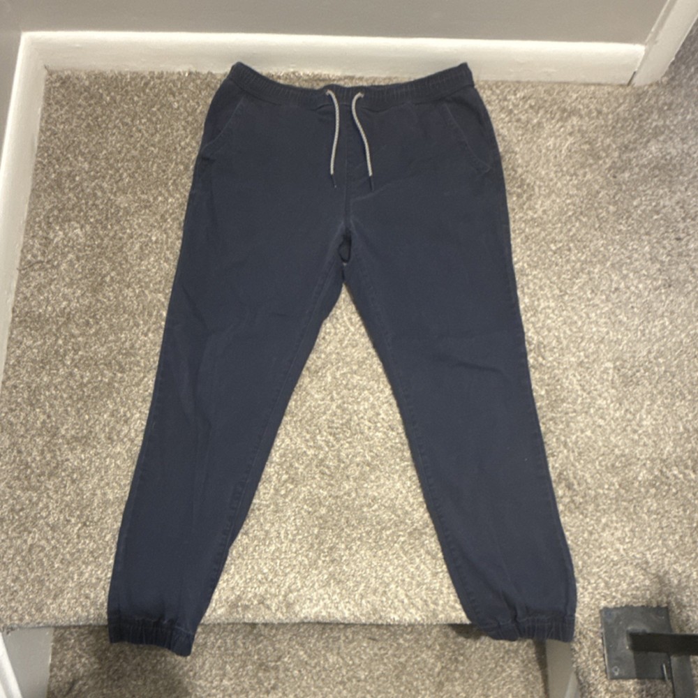 Aéropostale Men's Jogger Pants Navy Size M 100% Cotton Elastic Waist Drawstring