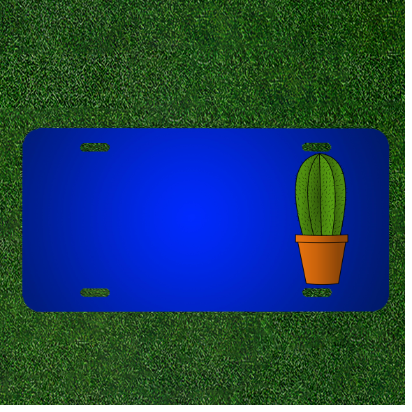 Custom Personalized License Plate with Names on Cactus Green Plant Design