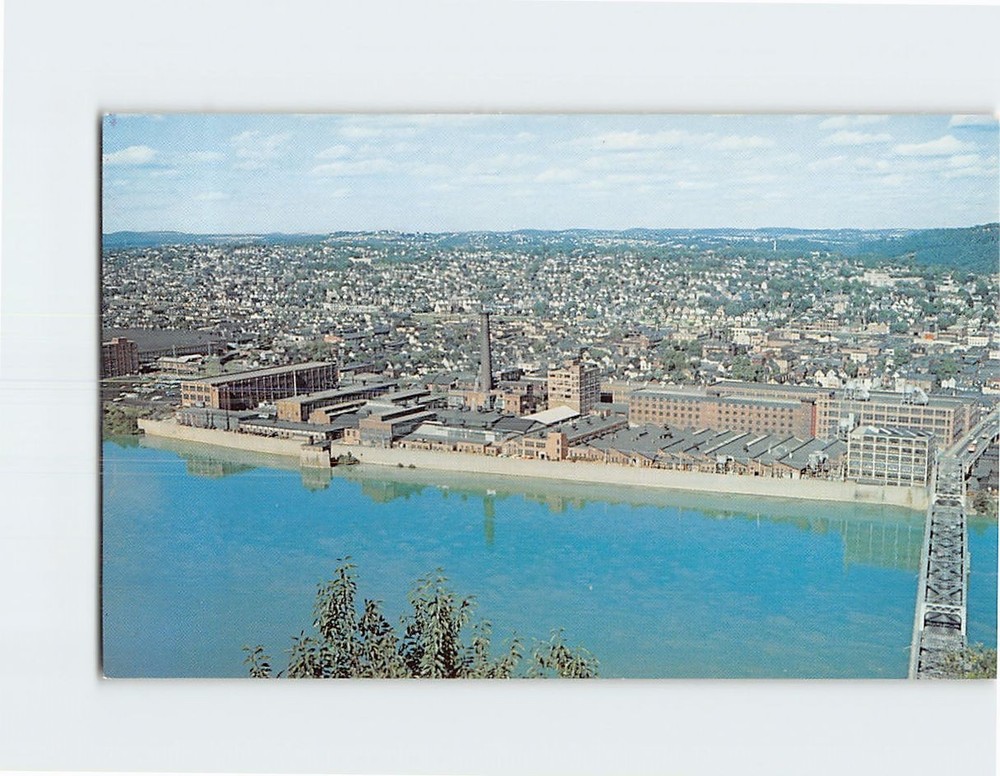 Postcard Aerial View New Kensington Pennsylvania Aluminum City USA North America