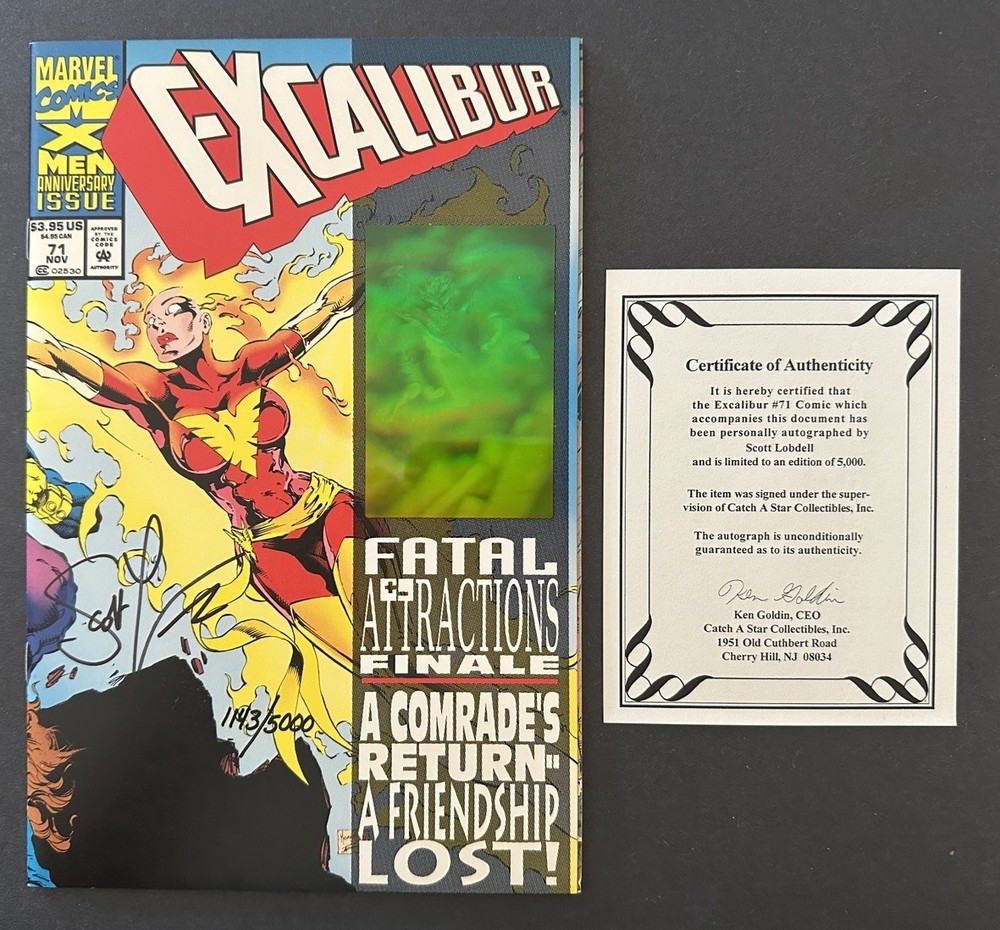 Excalibur #71 1993 (NM) Newsstand! Signed By Scott Lobdell #1143/5000 W/COA!