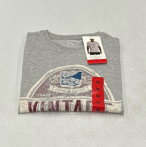 Weatherproof Vintage Men's Graphic Crew Neck Short Sleeve Tee, Gray, Size M