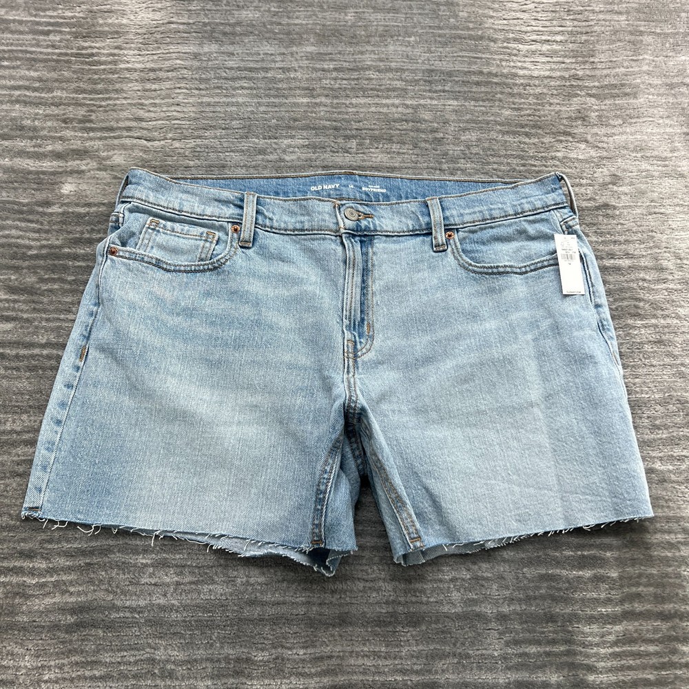 Old Navy Jean Shorts Size 14 Womens Boyfriend Cut Off Mid Rise Denim NWT