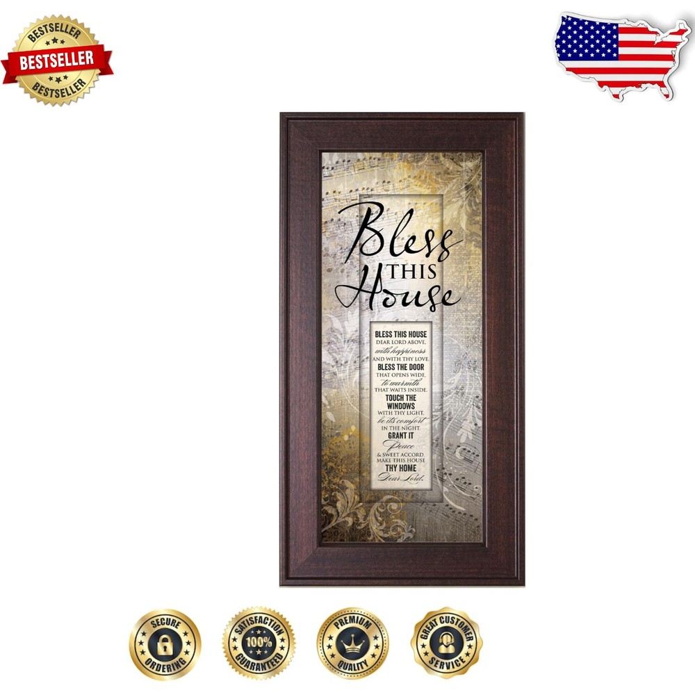 Inspirational 'Bless This House' Framed Wall Art - Perfect for Bedrooms