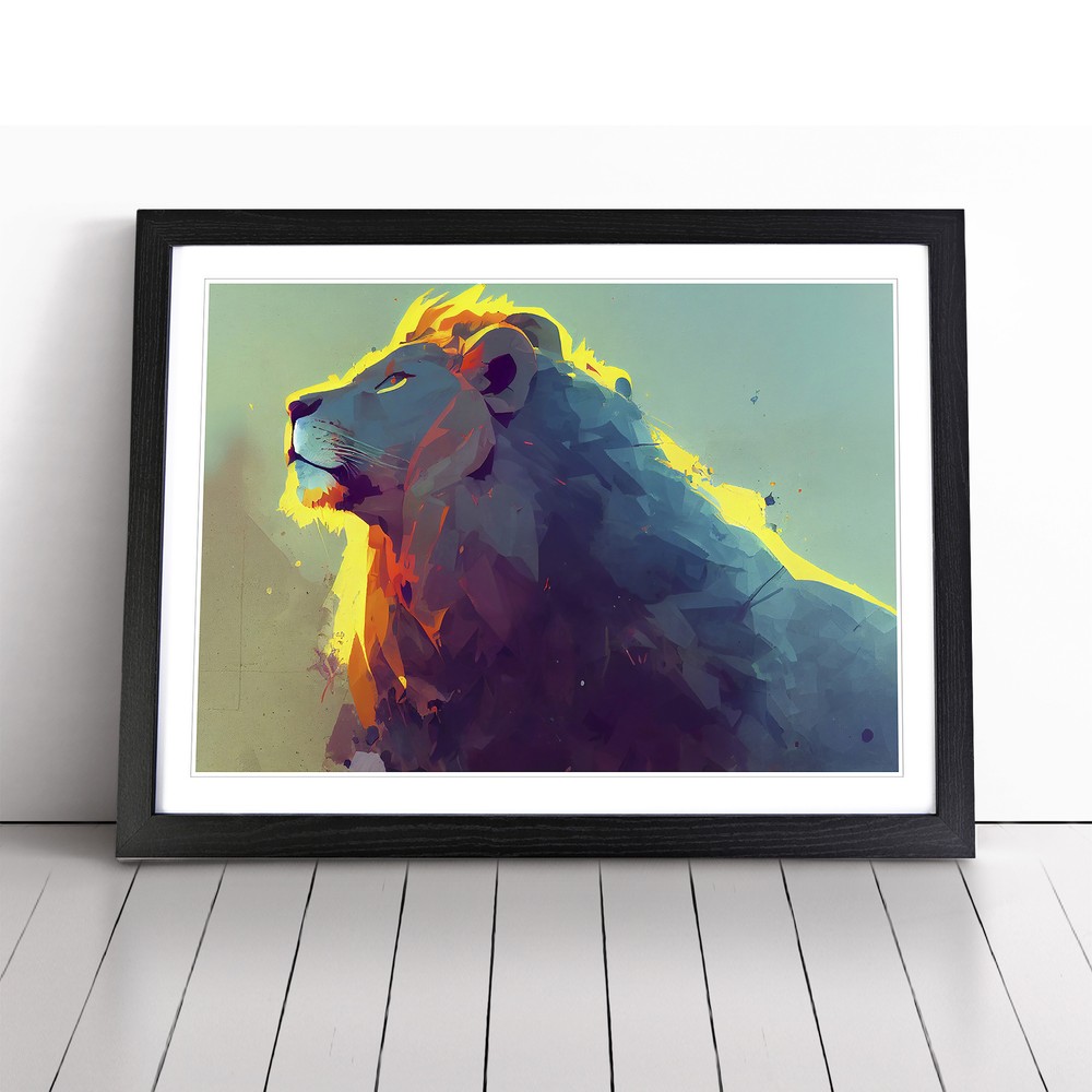 Lion Art Vol.2 Abstract Wall Art Print Framed Canvas Picture Poster Decor