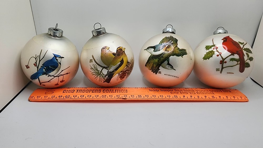 4 Corning Glass Bird Ornaments Chuck Ripper 4