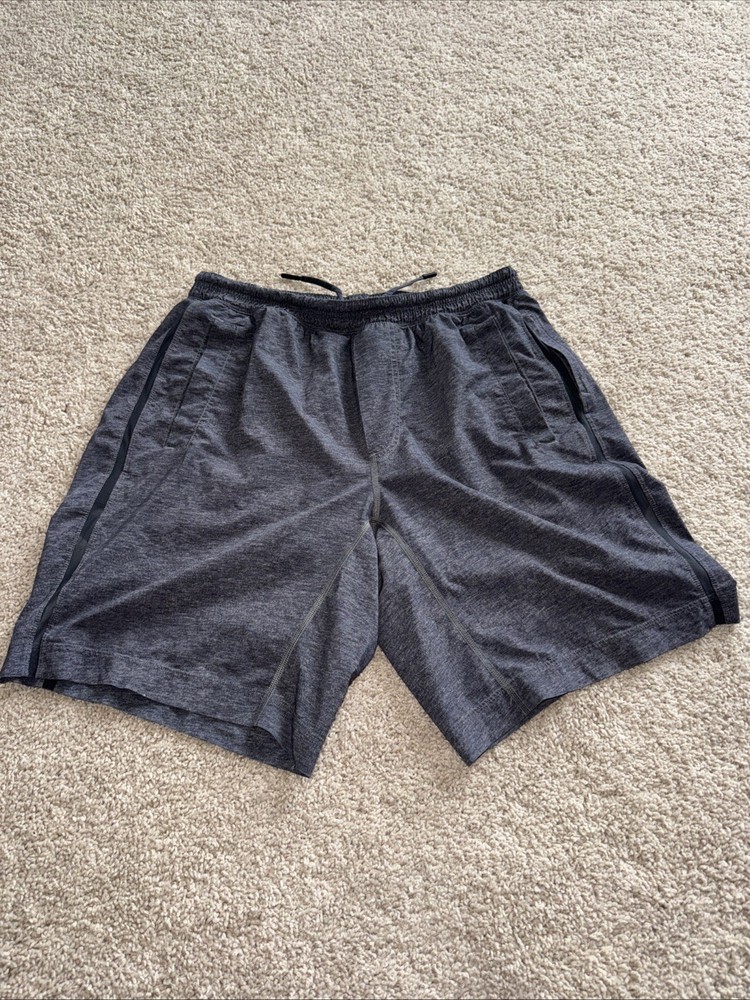 Lululemon Pace Breaker Shorts 9” Men’s Large Gray Heather Lined Stretch Gym
