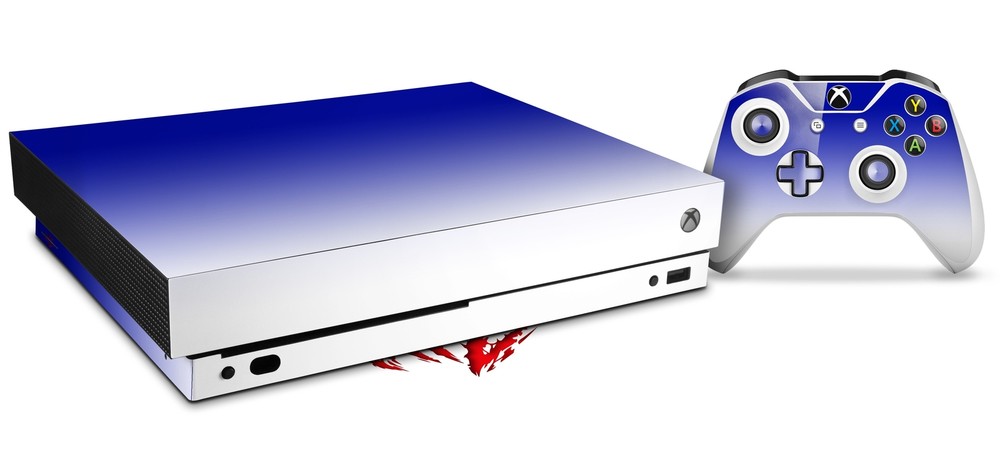 Skin Set for XBOX One X Smooth Fades White Blue