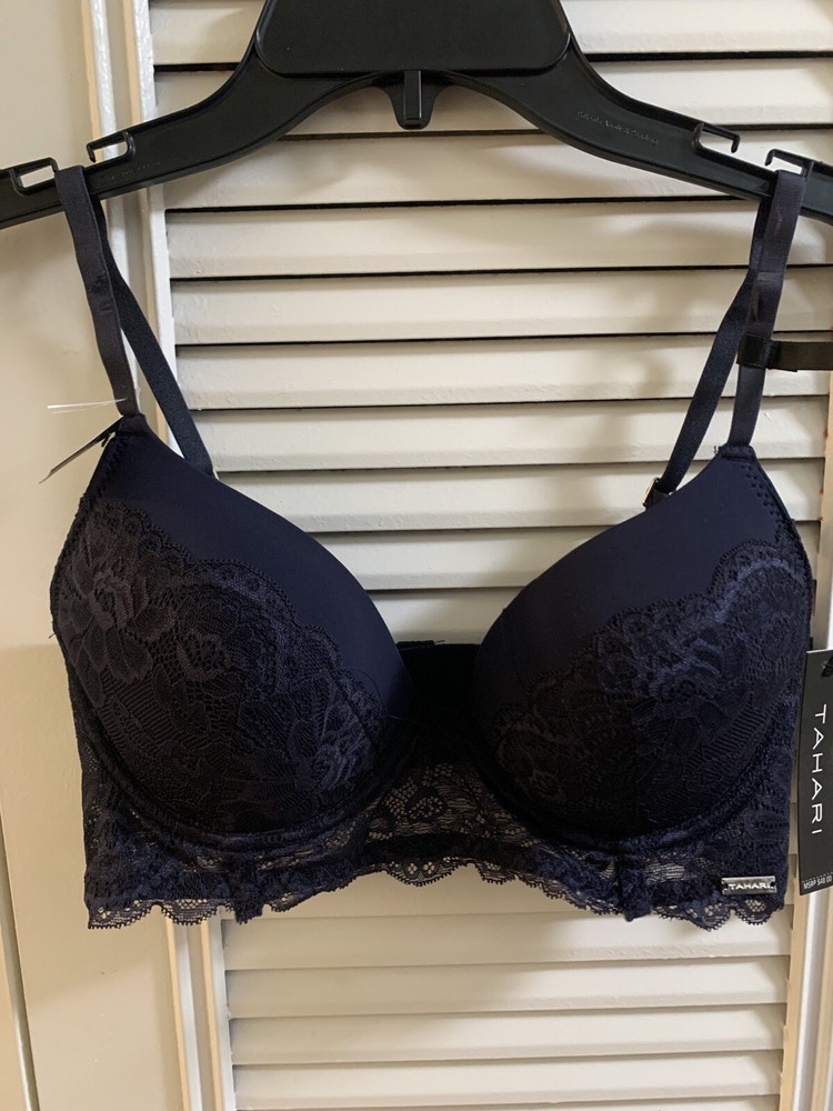 Tahari Blue Lace Bra 34C Large Starry Night NEW