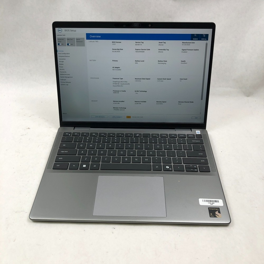Dell Latitude 7455 14 QHD+ TOUCH 3.8GHz Snapdragon X Elite 32GB 1TB SSD No OS