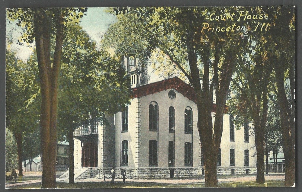 PRINCETON ILLINOIS Courthouse c. 1910 Case & Vaughan Art Divided Back Postcard