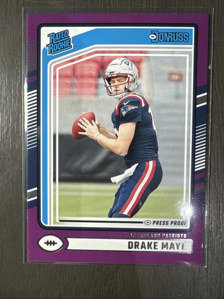 2024 Panini Donruss - Rated Rookie Drake Maye #379 Purple Press Proof (RC)