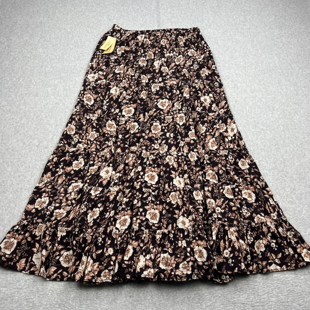 Denim & Supply Ralph Lauren Skirt Women's Large Floral Boho Tiered Maxi Pull On