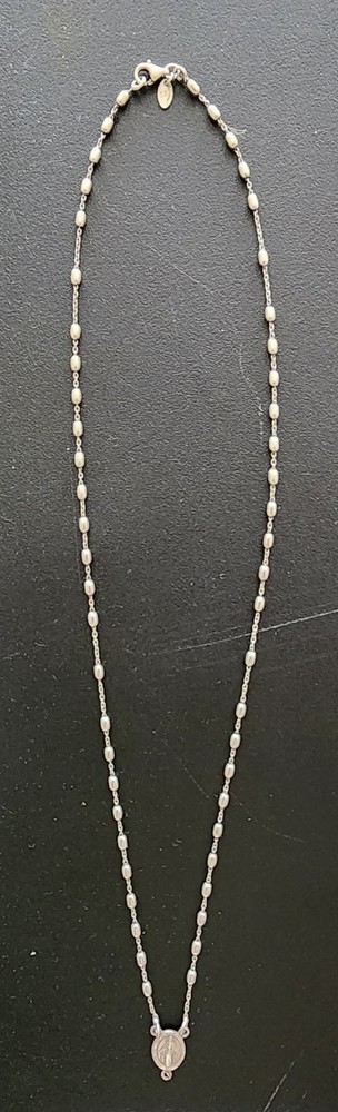Vintage Necklace MARKED DYADEMA ITALY 925 STERLING SILVER Chain Silver Wash 22