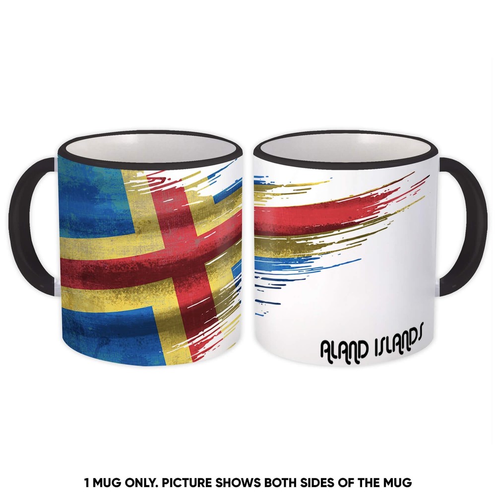 Gift Mug : Aland Islands Flag Modern Country Expat