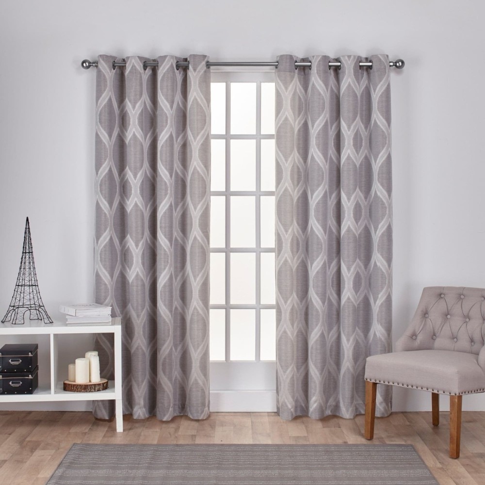 Bohemian Duane Jacquard Grommet Top Curtain Panel