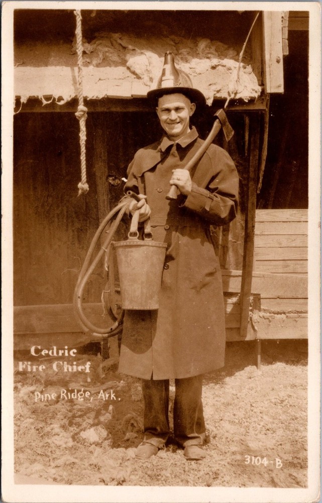 Cedric Fire Chief Pine Ridge Ark. Lum and Abner Radio Show RPPC Postcard