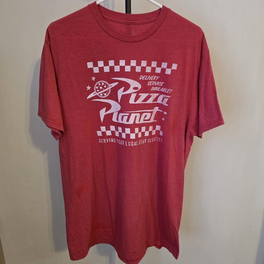 Mens Disney Pixar Toy Story Pizza Planet T Shirt Sz XL.