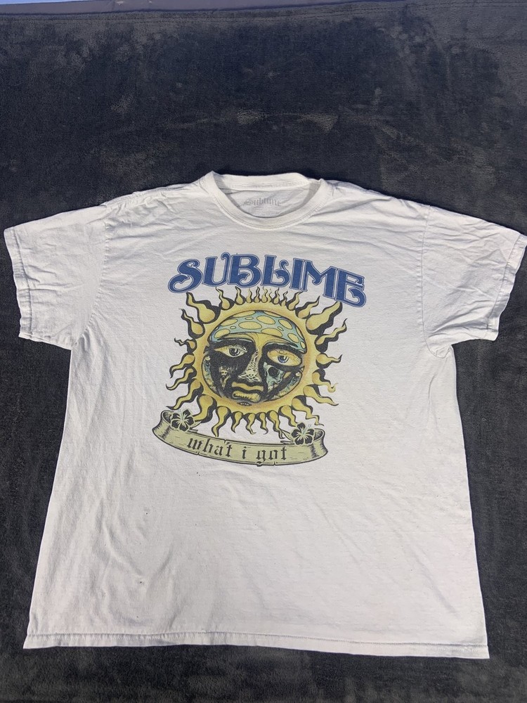 Sublime 40oz To Freedom Sun What I Got Graphic T-Shirt Mens XL White Band Tee