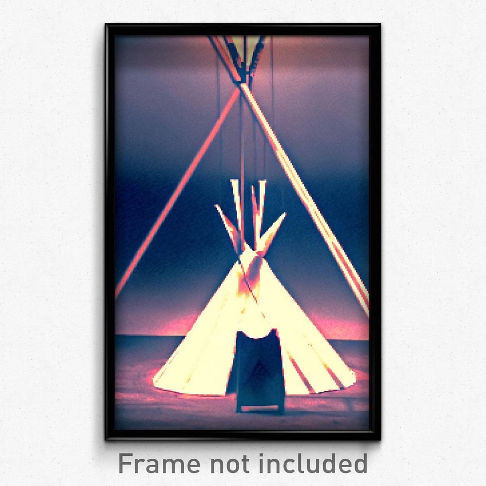 8 Bit Psychedelic Pixel Art Poster - Muted Wigwam Trippy Print