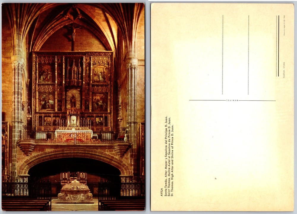Continental Cathedral Altar Zaragoza Spain Postcard