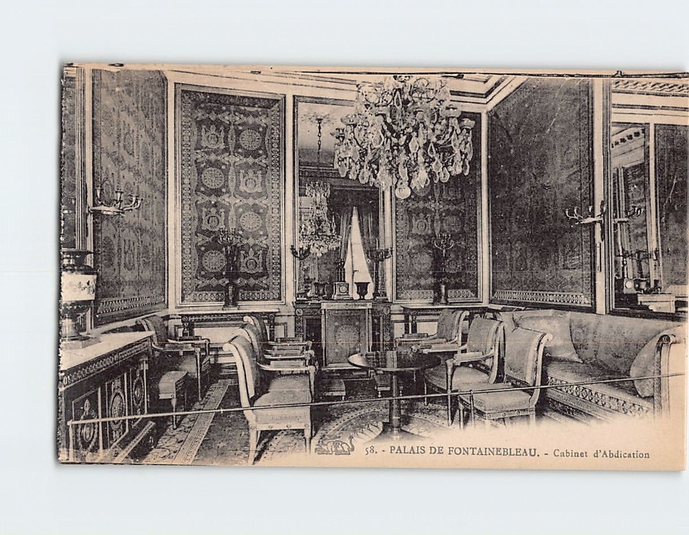 Postcard Palais de Fontainebleau Cabinet de l'Abdication France