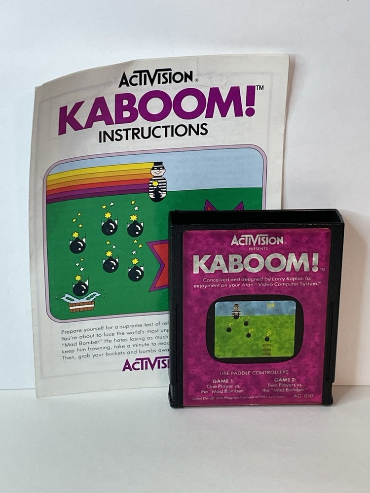 Kaboom! (Atari 2600, 1981) Activision Cartridge & Manual Only Cleaned Tested