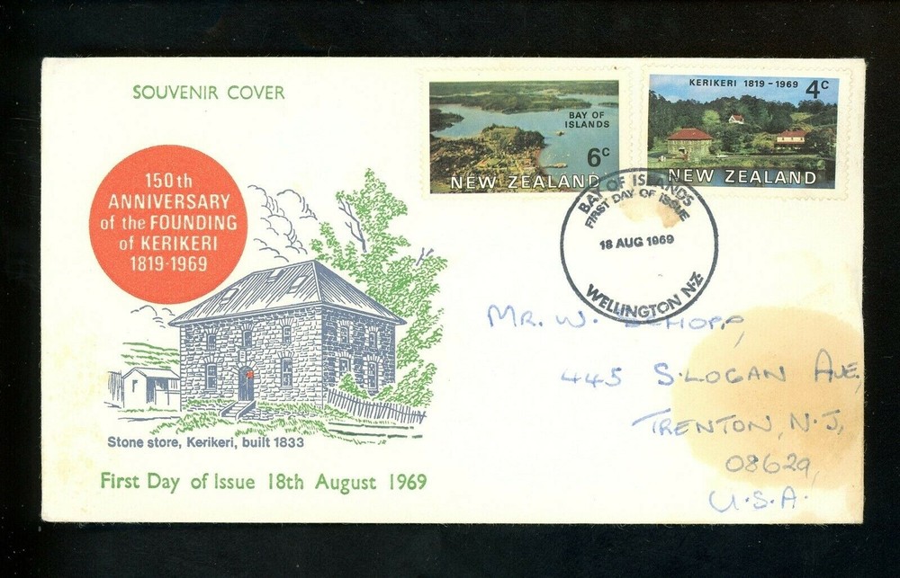 Postal History New Zealand FDC #427-428 Kerikeri Founding 1969