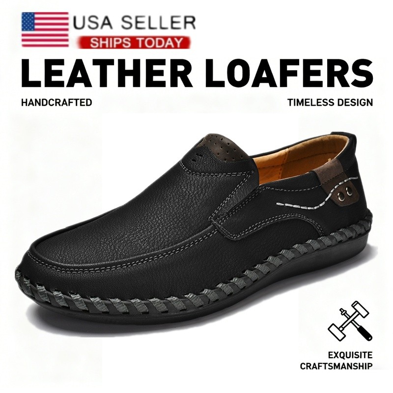 Men's Business Casual Loafers Synthetic Leather Slip-On Non-Slip Big EU 40-48