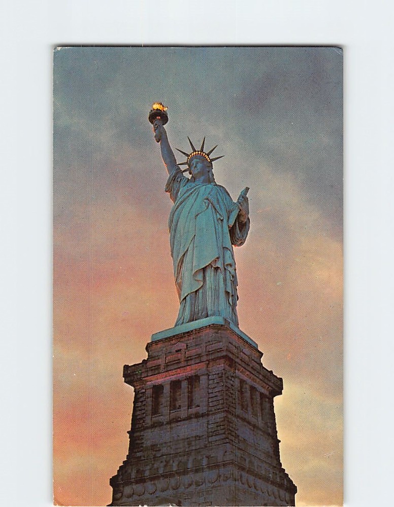 Postcard Statue of Liberty Island New York City Harbor NYC USA North America