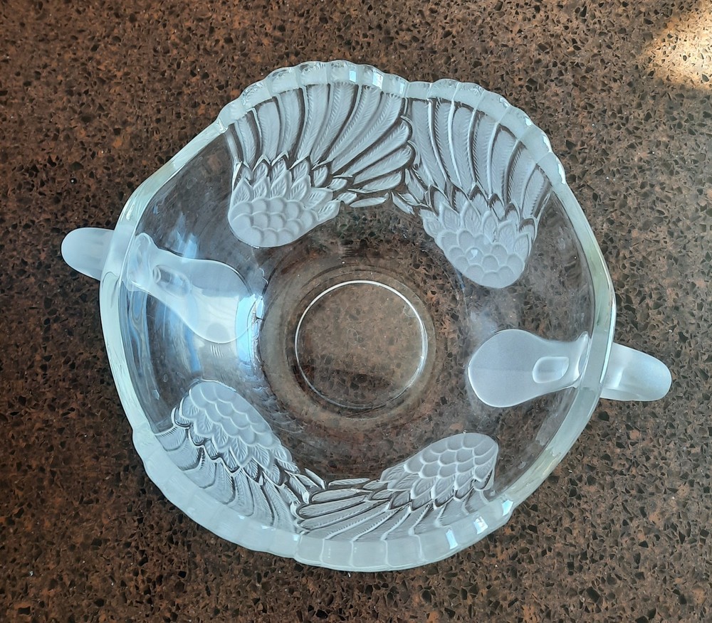 Vintage Mikasa Original WALTHER-GLAS Crystal SWAN Bowl West Germany