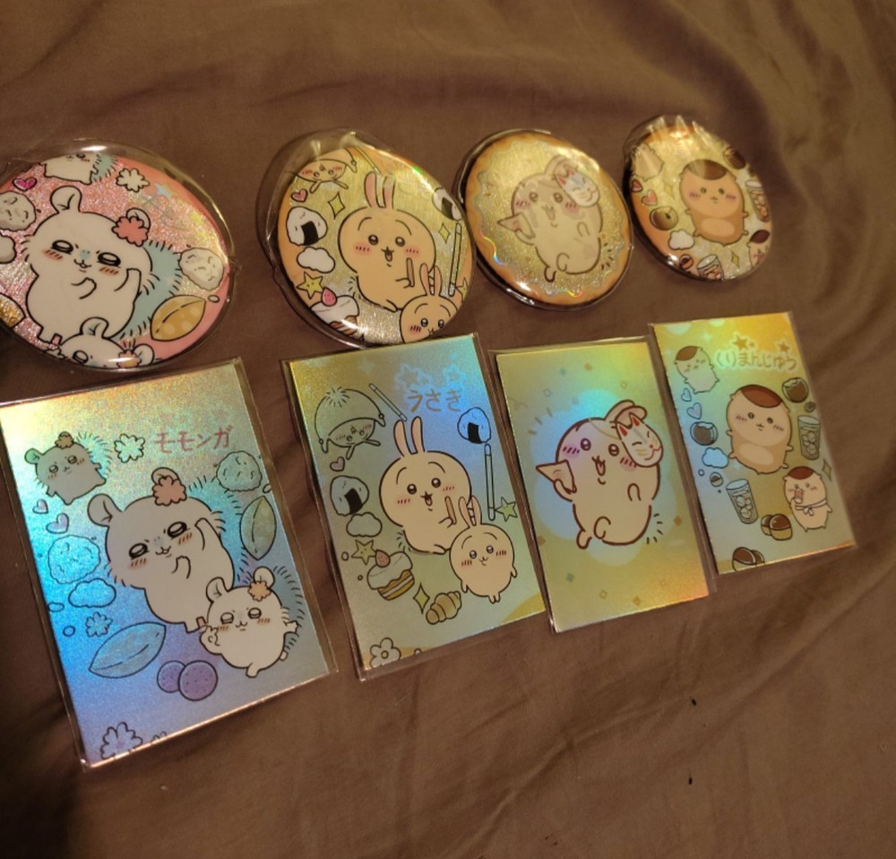 Chiikawa Magical  Holographic Can Badge Kurimanju Usagi Momonga Button Badges