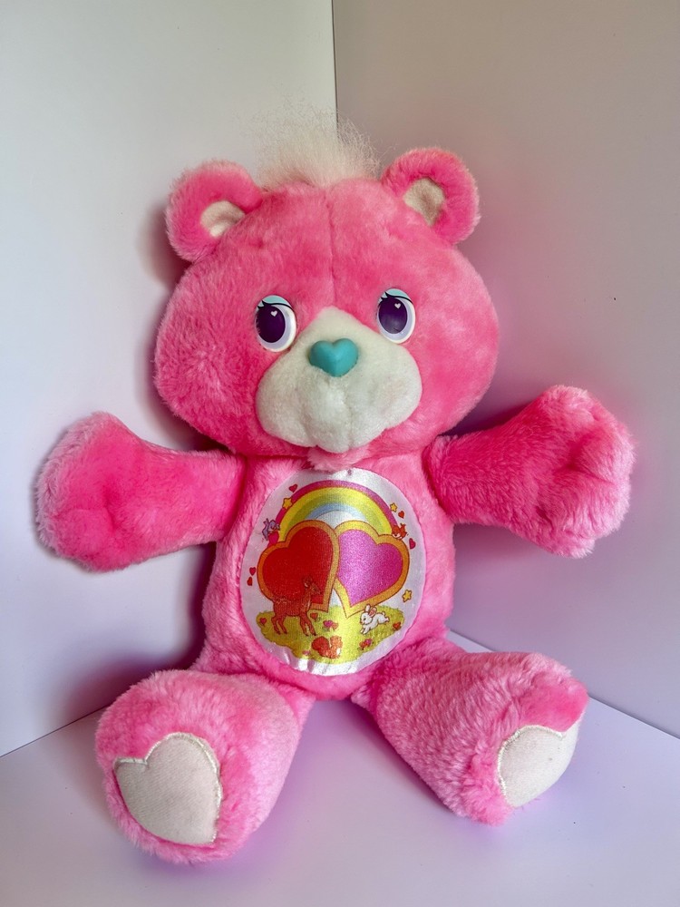 Vintage Care Bears Love A Lot Bear Pink Plush 1991