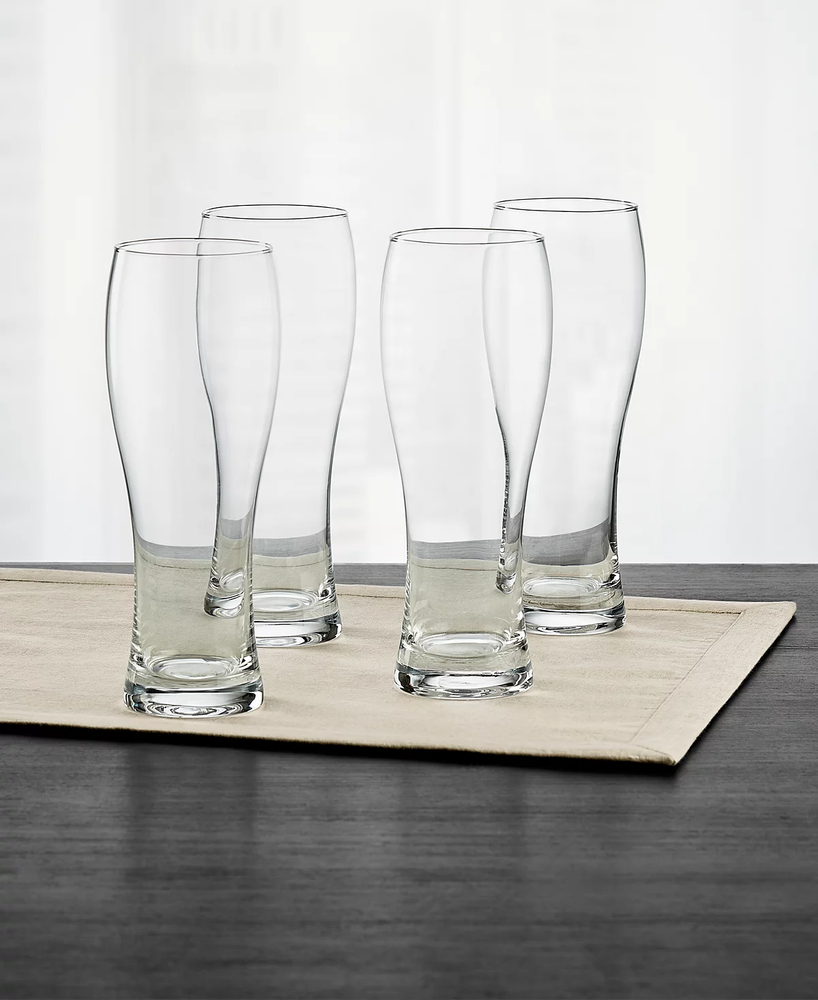 Hotel Collection 4-Piece Clear Stemless Beer Glass Set