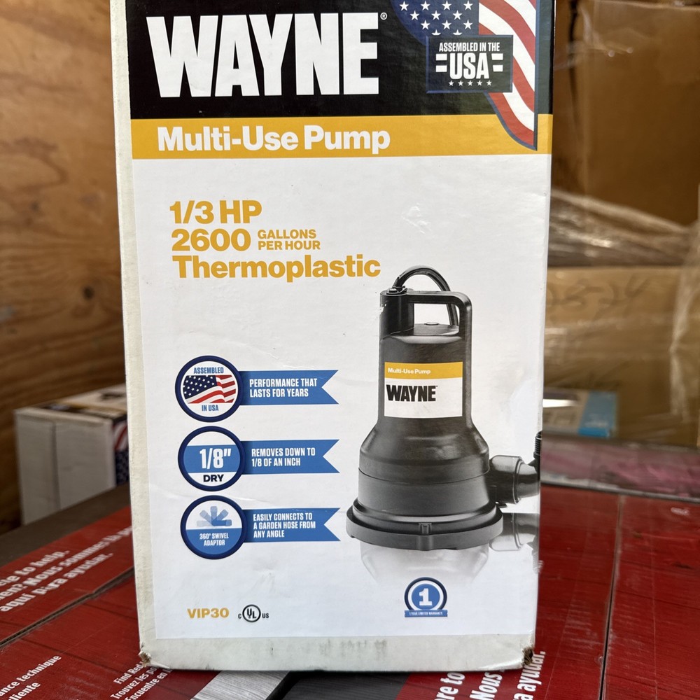 Wayne 1/3HP 2600GPH Thermoplastic Multi-Use Pump VIP30