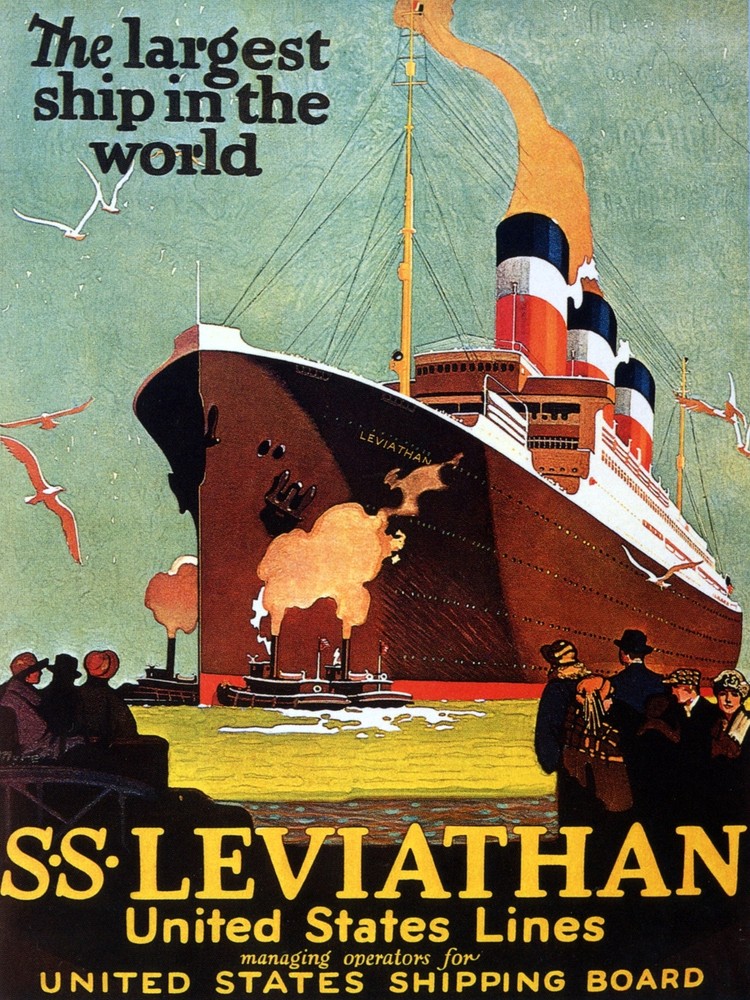 7874.Decoration Poster.Home Room wall interior design.SS Leviathan.Cruise travel