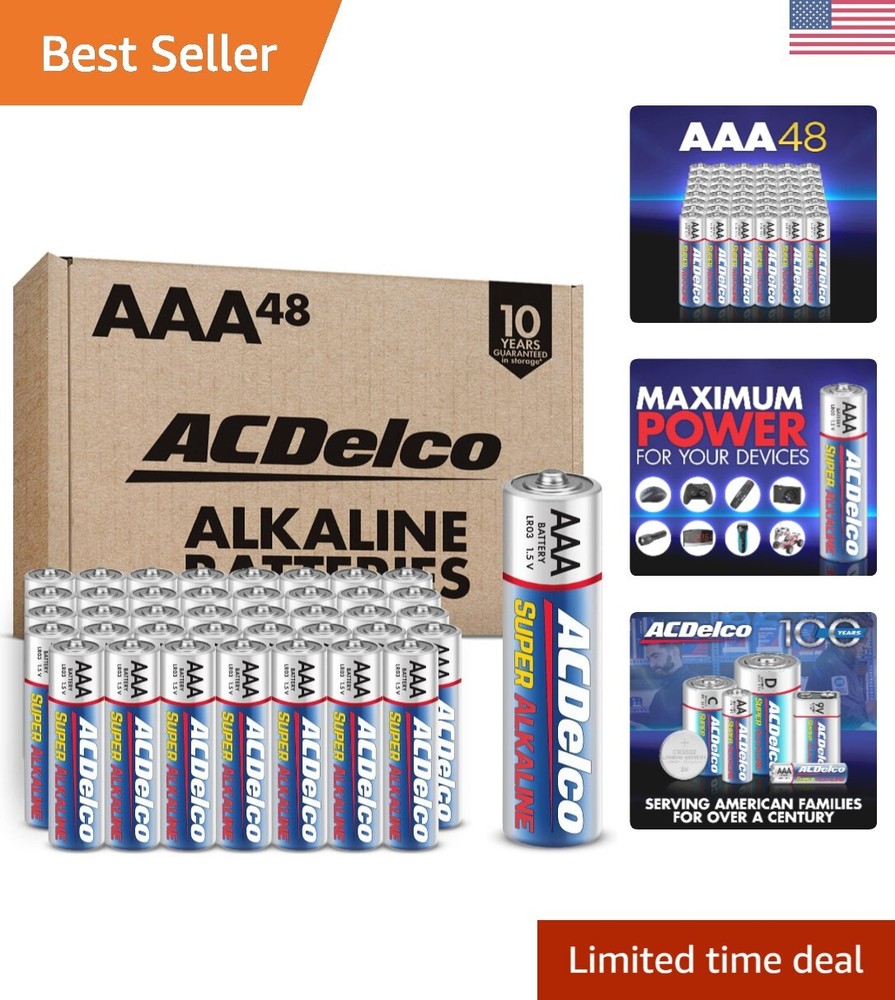 48-Count Super Alkaline Batteries - Long Lasting Power for Everyday Devices