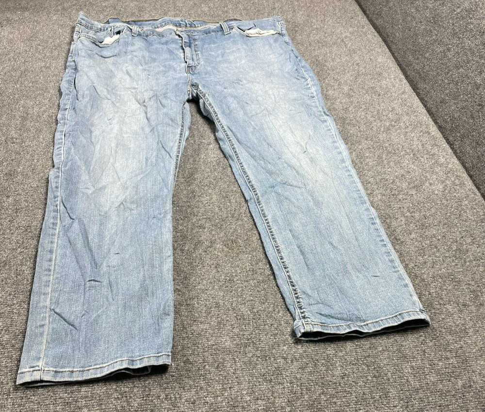 Levi Strauss Blue Men's Denim Jeans Straight Leg Button Fly Size W 50 L 32