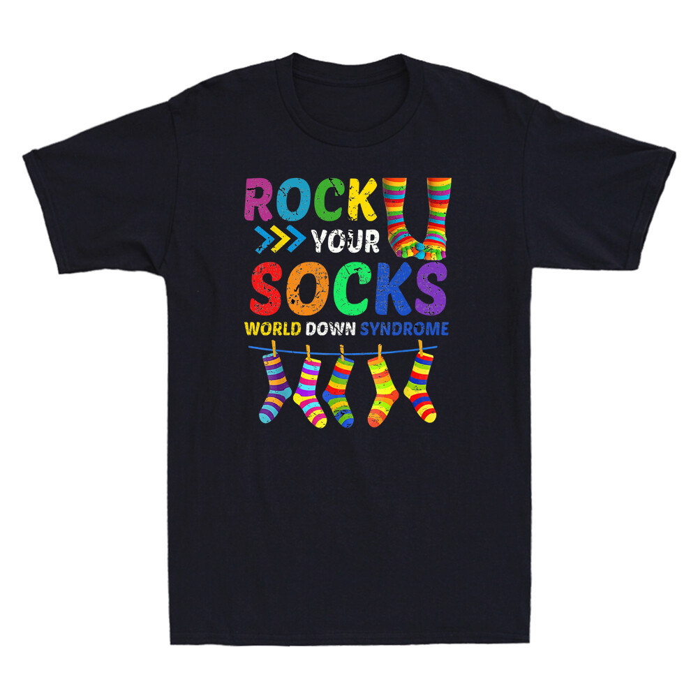 World Down Syndrome Day T Shirt Rock Your Socks Awareness Vintage Men's T-Shirt