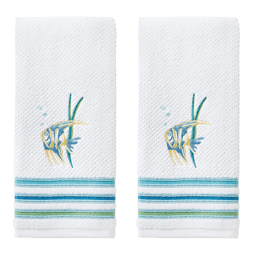 White Ocean Watercolor Hand Towel 2-Pack with Free Shipping