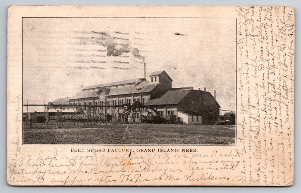 Vintage 1905 Beet Sugar Factory Postcard Grand Island Nebraska NE