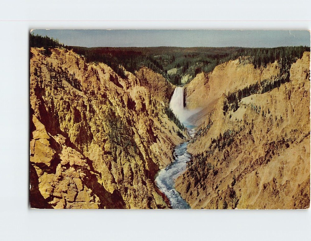 Postcard The vivid coloring of Yellowstones Grand Canyon Wyoming USA