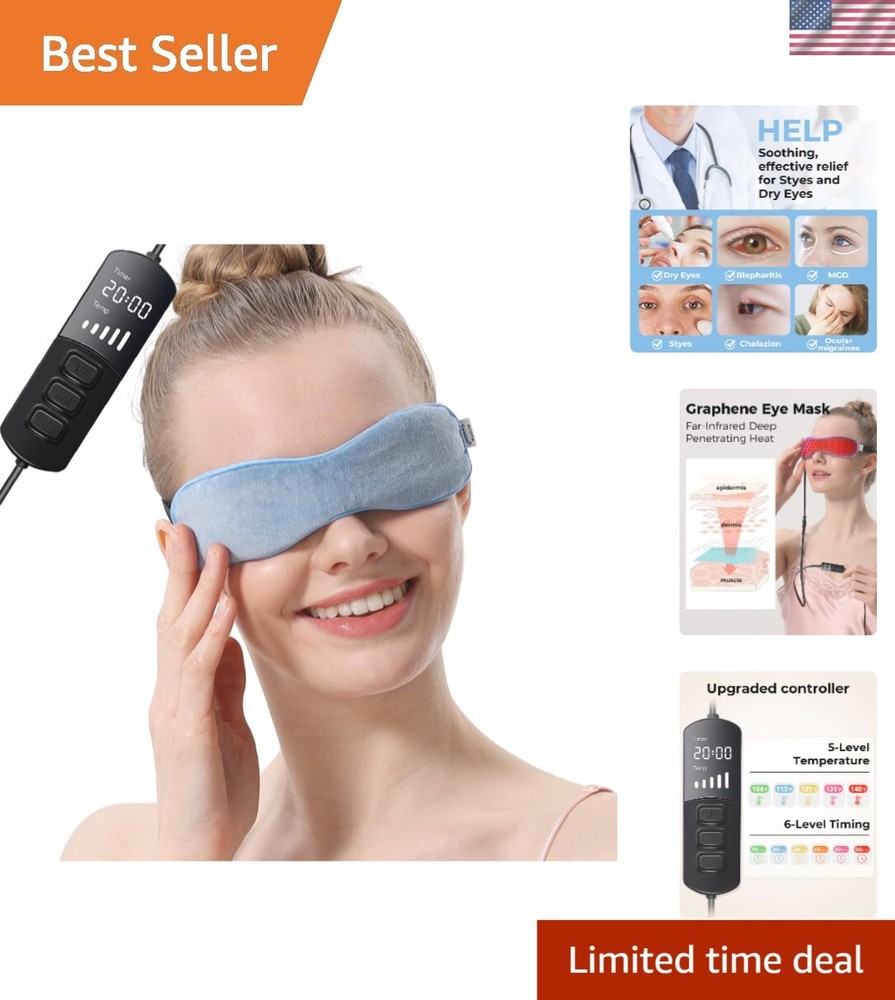 Portable Adjustable Flaxseed Heated Eye Mask for Relaxation & Comfort