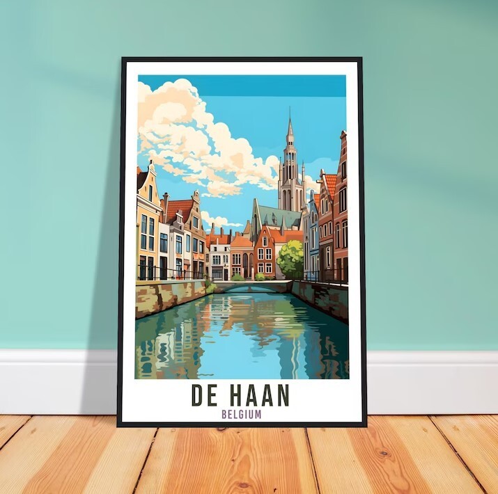 De Haan Travel Poster Wall Art De Haan Belgium Home Décor