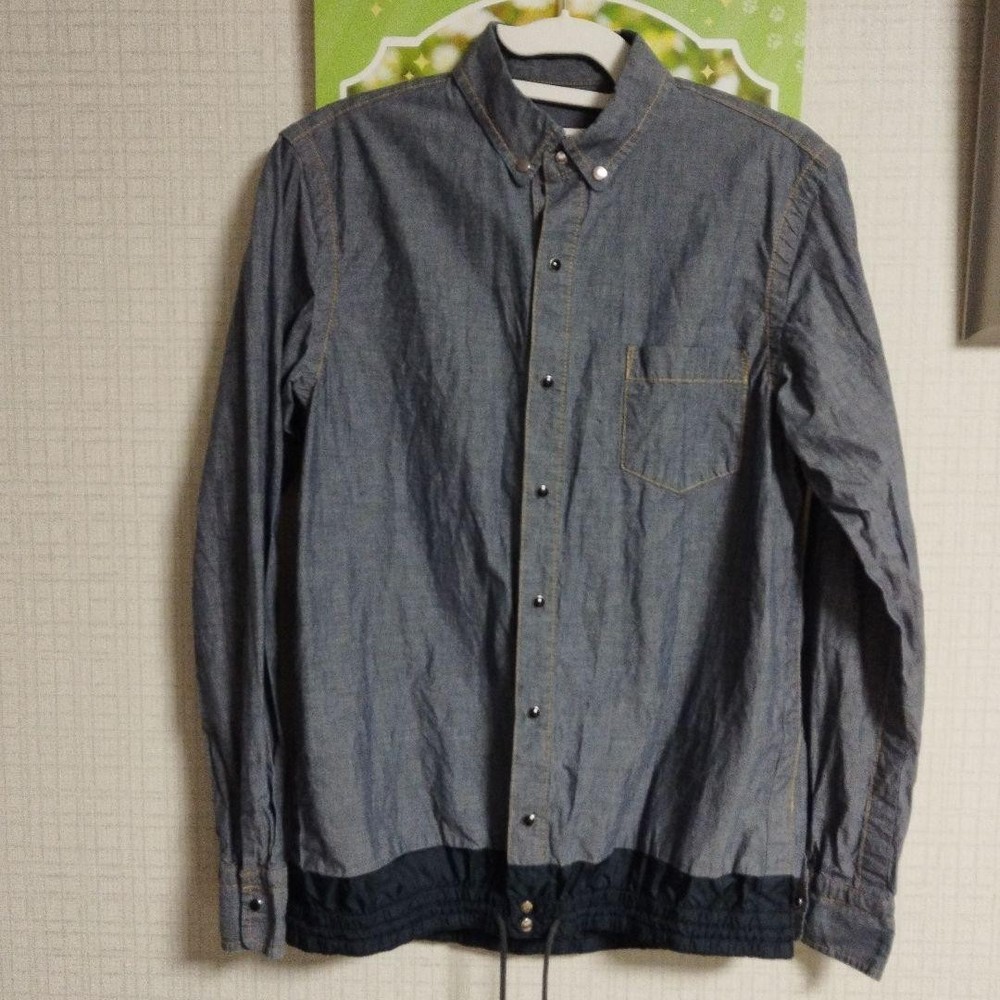 sacai Indigo Docking Shirt S Long Sleeve Casual Sporty Vintage