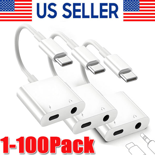 2-in-1 USB-C to 3.5mm Charger & Headphone Audio Adapter Cable