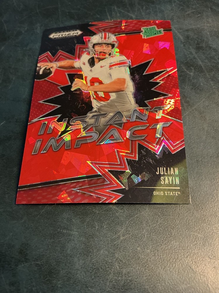 2025 Panini Prizm Draft Picks - Instant Impact Julian Sayin #II-JSN Red Ice...