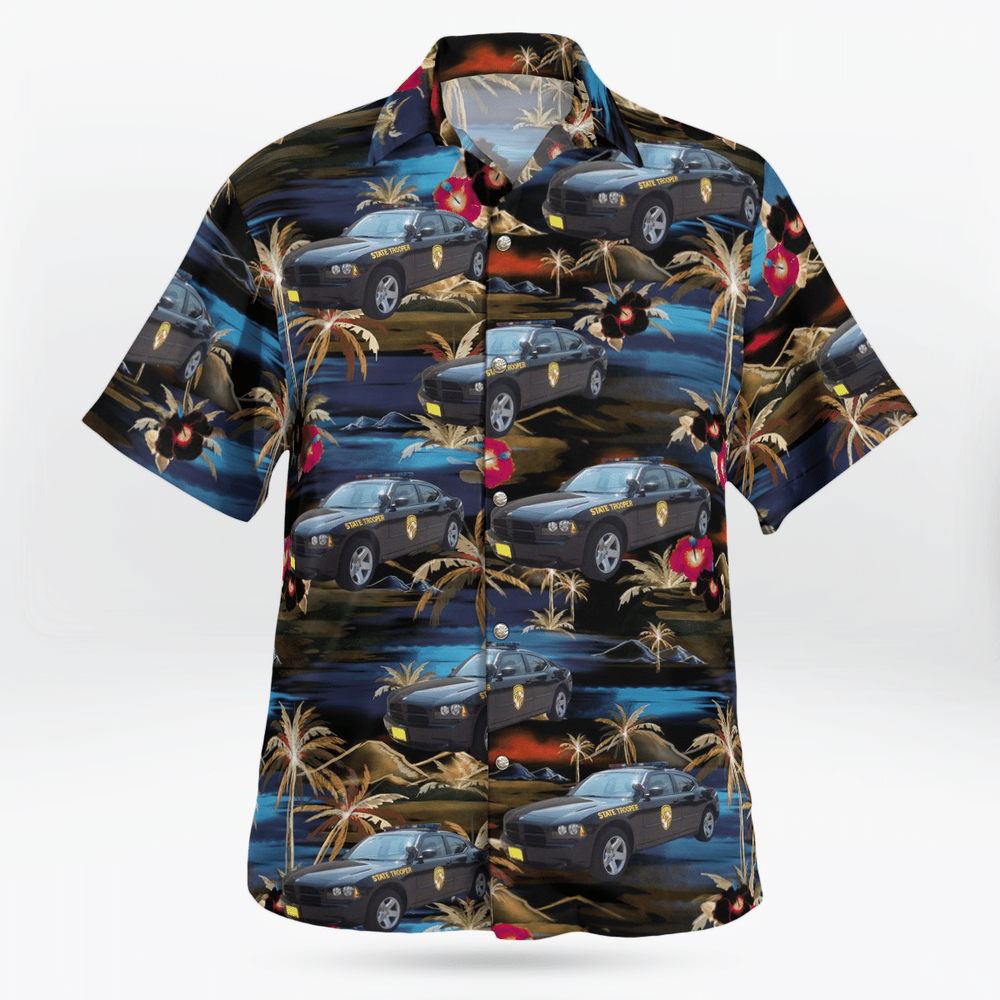 Maryland State Police Hawaiian Shirt for Men US Size Summer Casual Style