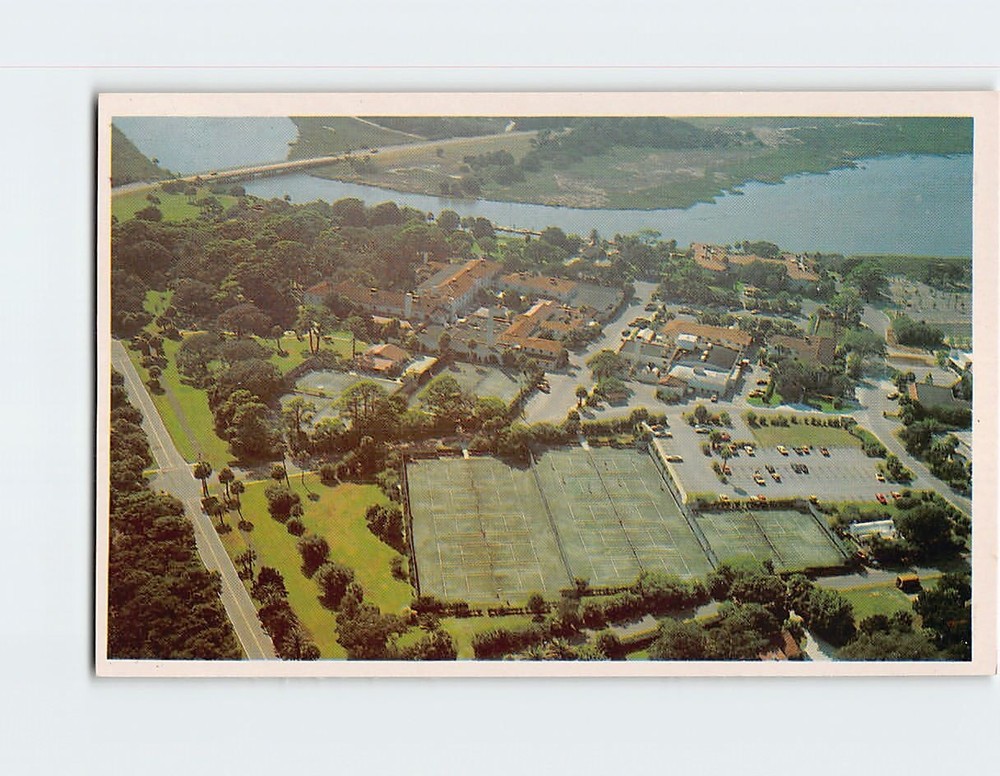 Postcard Panoramic Aerial View Cloister Hotel Sea Island Georgia USA