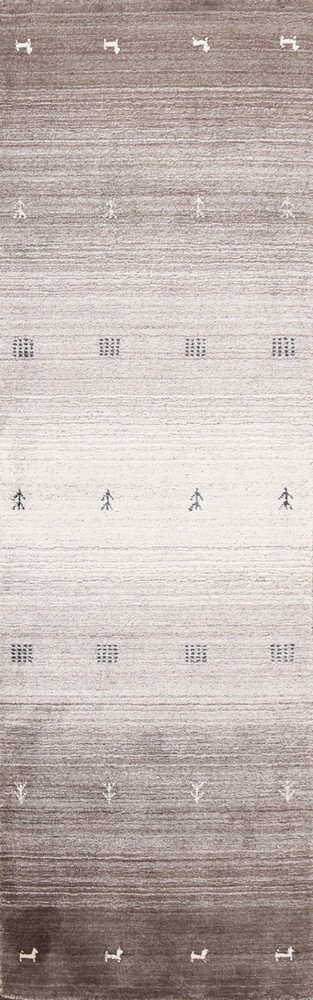 Abstract Gabbeh Wool Hand-Knotted Narrow Runner Rug 2x7 ft Contemporary Oriental Design-image