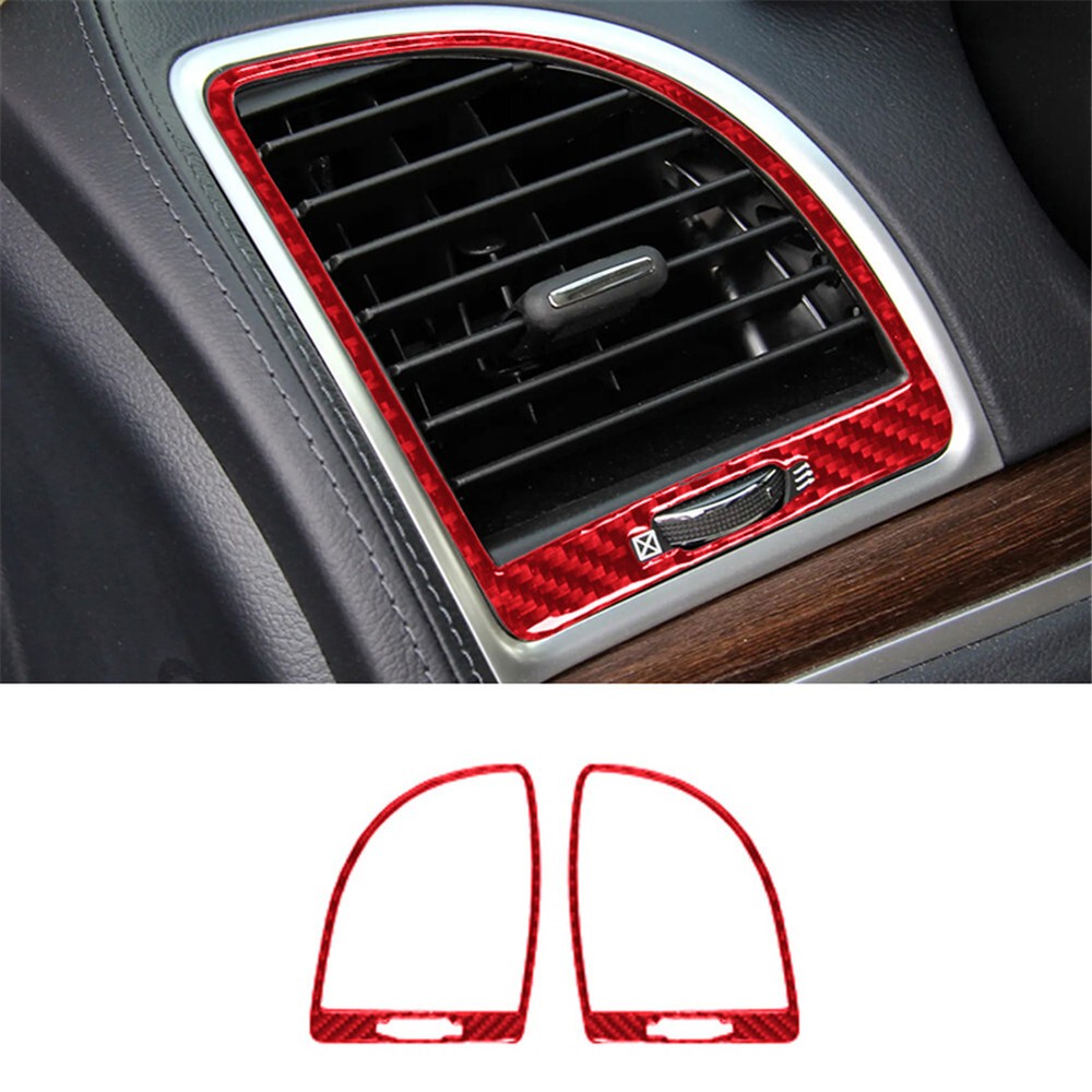 Red Carbon Fiber Air Vent Frame Trim Panel for 2015-2017 Chrysler 300 Interior